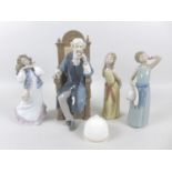 Four Lladro figurines, comprising 'The Judge' numbered 528 and signed upon its base a/f, 12.8 by