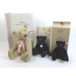 Three limited edition Steiff teddy bears, comprising a "Black Jack" teddy, numbered 1909/2004,