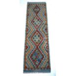 A vegetable dyed wool Choli Kelim small runner, 193 by 60cm.