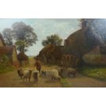 W. S. Cooper (British, 1854-1927): shepherd with his flock, signed and dated 1883 lower left, ,
