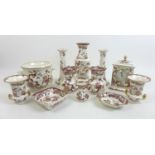 A group of twelve pieces of Masons Ironstone china, all decorated in the Mandalay Red pattern,