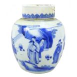 A Chinese Qing Dynasty, 18th century, porcelain ginger jar with associated lid