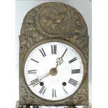 A French 19th century comtoise clock, the white enamel dial with black Roman numerals, in a