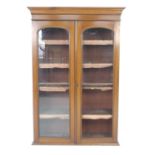 A Victorian mahogany glazed bookcase section, with four shelves, a/f missing one panel of glass,