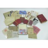 A collection of assorted military related and other ephemera, including six late 19th century