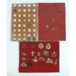 A collection of sixty seven British army badges and buttons, including a WWI Liverpool Pals Brigade,