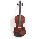 An Antoni ACV30 violin with two bows and a fitted case. (4)