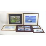 A group of six framed and glazed images of aircraft, comprising after David Kearney, 'Perfect