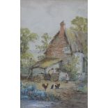 A. Neil (British, 19th century): a country cottage scene, signed lower right, watercolour, 26 by