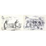 Edward Ardizzone CBE RA (British, 1900-1979): two pen and ink humorous sketches, both depicting a