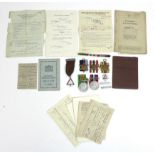 A group of WWII medals and ephemera, belonging to Eric Humphryes 5681744, including an Africa