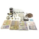 A group of pocket watches, silver items and collectables, including an Edwardian silver framed