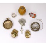 A small group of jewellery, comprising a pendant necklace, possibly Chinese, in the form of a orb