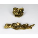 Anna Stein (Hungarian, b. 1935): a signed gilt bronze ring, of modernist form, size L, 22.2g, 2.4 by