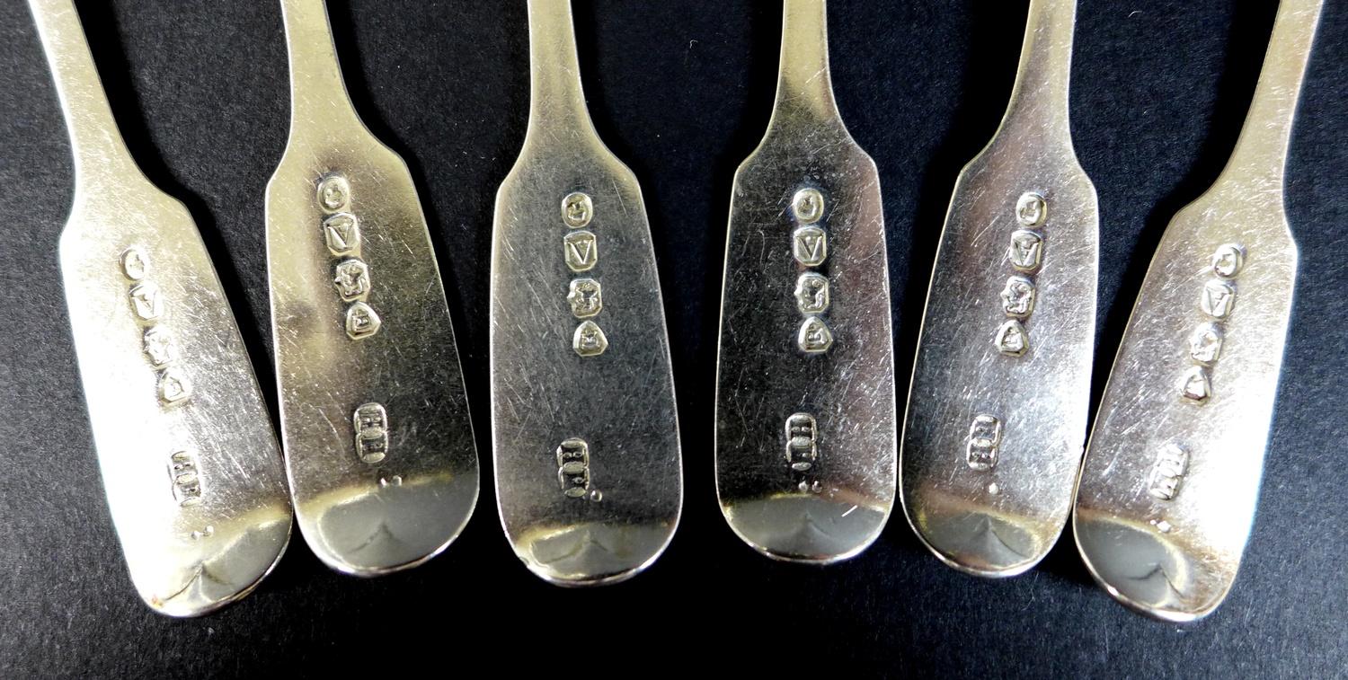 A group of Georgian and later silver flatware comprising a pair of Peter and Anne Bateman sugar - Image 7 of 13
