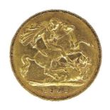 A Victoria Old Head gold half sovereign, 1901.