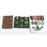 A WWI and a WWII group of medals, comprising a WWI group named SE.10946 Pte. E.H. Hogg Army