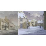 Simon Dolby (British, 20th century): two views of Oundle, Northamptonshire, both watercolours,