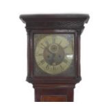 A George III oak longcase clock, brass dial signed John Beare Barnstaple, brass chapter ring with