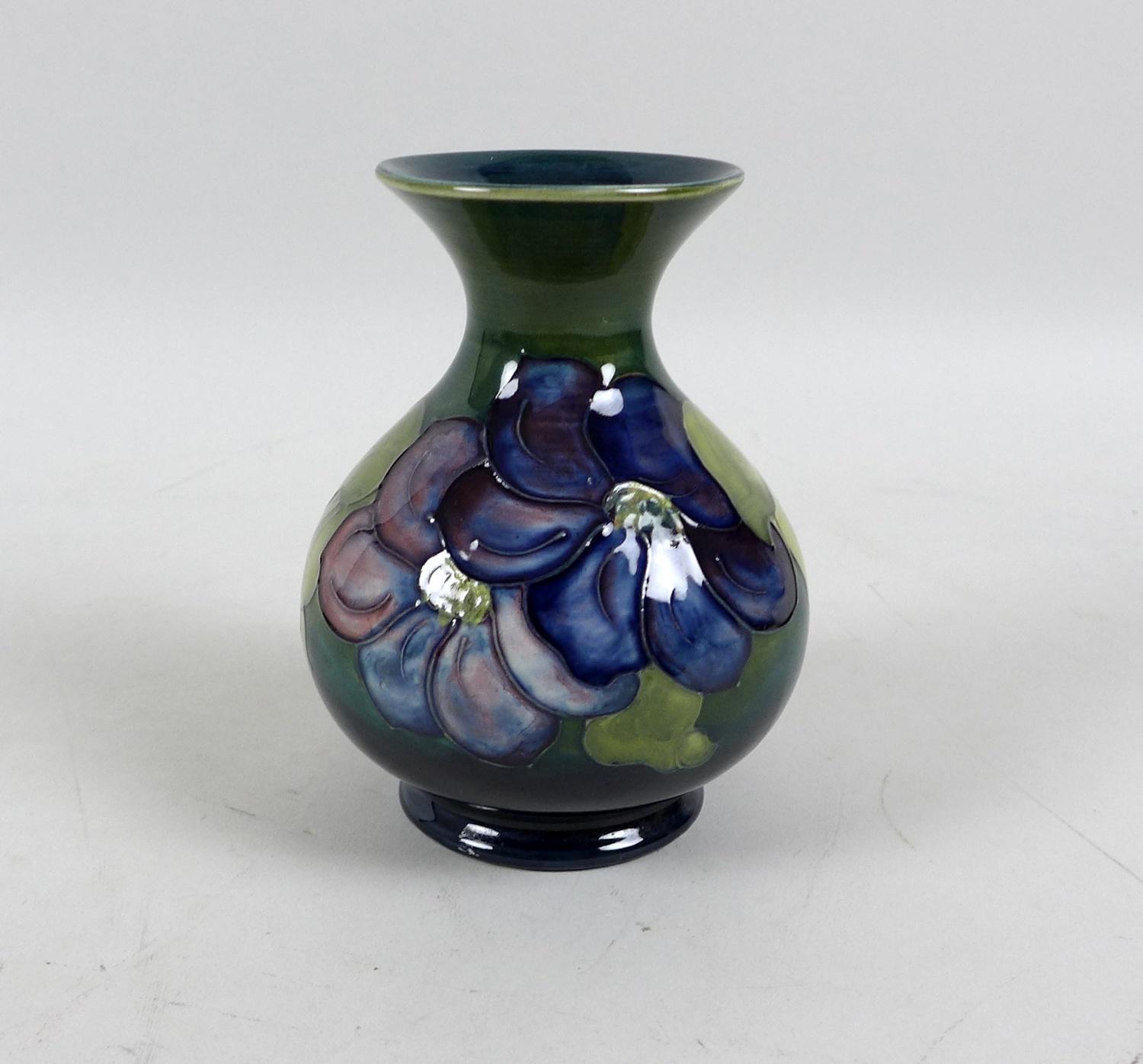 A Moorcroft bowl in the Hibiscus pattern, on a midnight blue ground, 25cm, together with a Moorcroft - Image 2 of 5