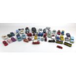 A collection of over forty die cast retro and later toy vehicles, featuring Corgi, Dinky, Lesney,
