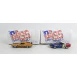 Two Boss Models die cast 1/43 scale model cars by SMTS, a No.2 1970 AMC Javelin, in red white and