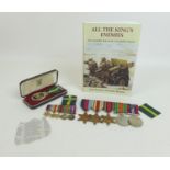 A WWII medal group and miniatures, possibly awarded to Major Neil Stafford Hotchkin, 1939-1945 Star,