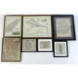 A group of 17th, 18th and 19th century small maps, comprising 'Shropshire' by John Seller, 12 by