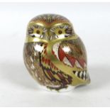 A limited edition Royal Crown Derby Athena Little Owl paperweight, one of seven hundred and fifty
