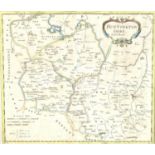 After Robert Morden (British, 1650-1703): a map of Huntingdonshire, hand coloured, published by