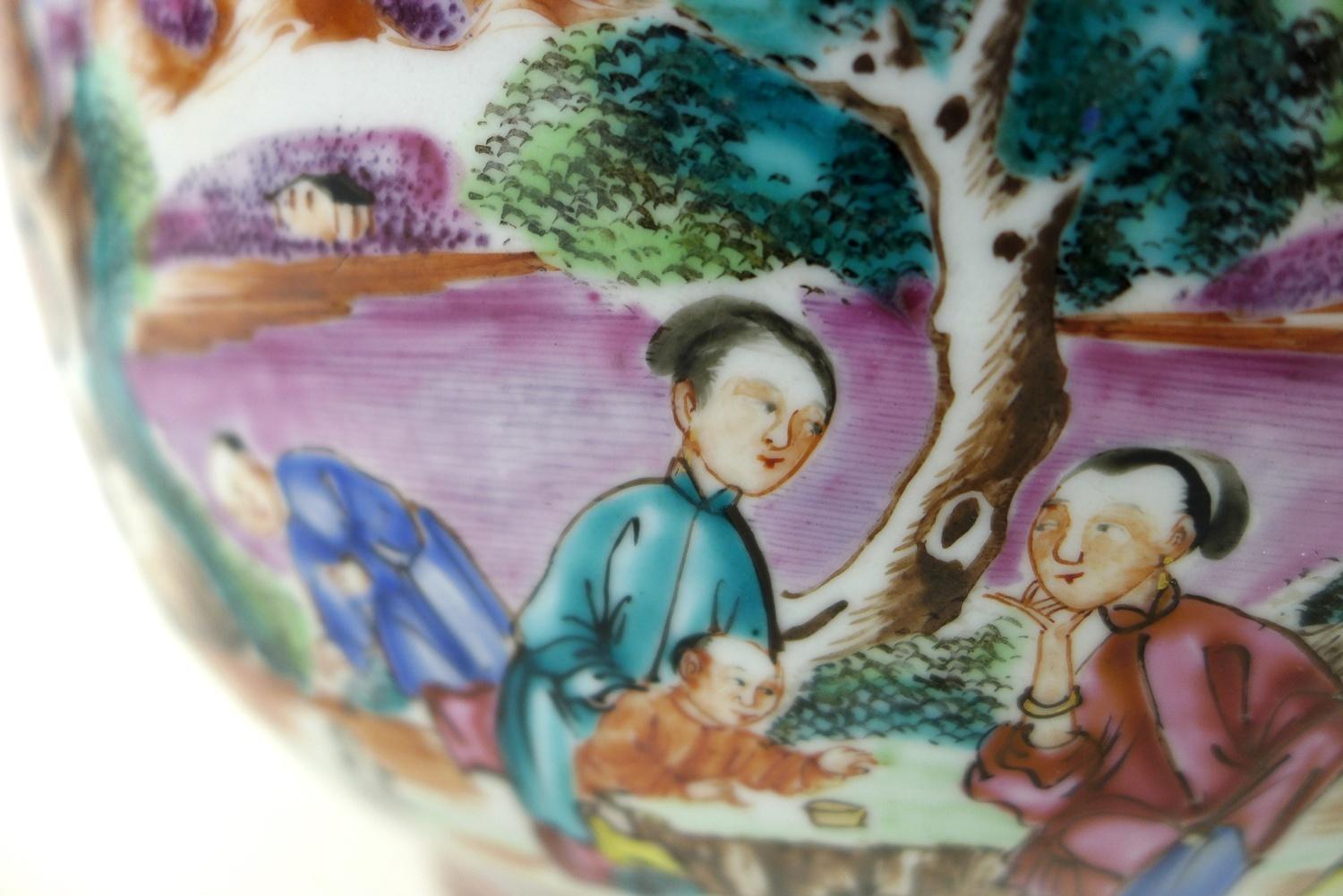 A Chinese Export porcelain famille rose punch bowl, Qing Dynasty, late 18th century, polychrome - Image 6 of 20