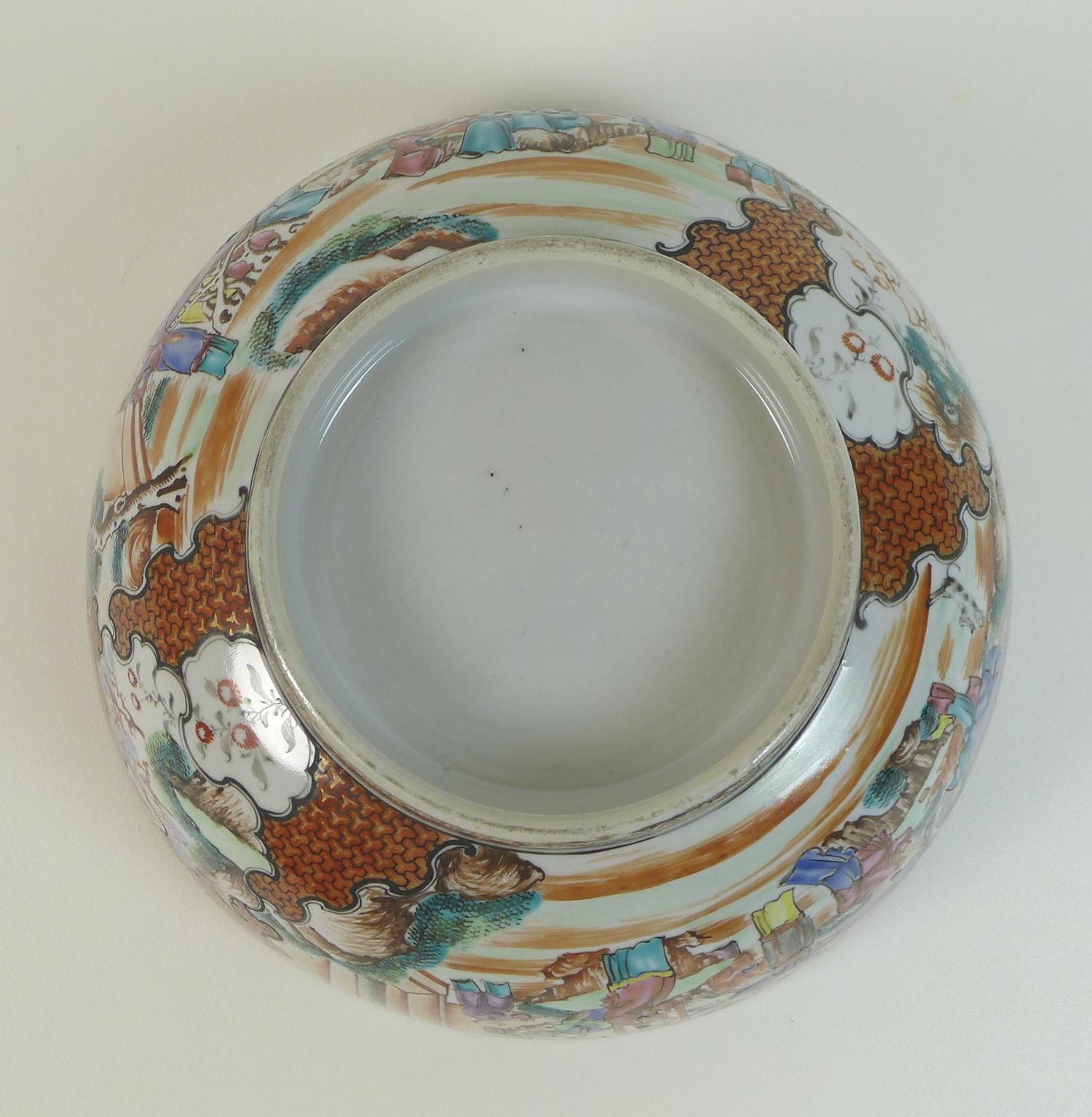 A Chinese Export porcelain famille rose punch bowl, Qing Dynasty, late 18th century, polychrome - Image 17 of 20