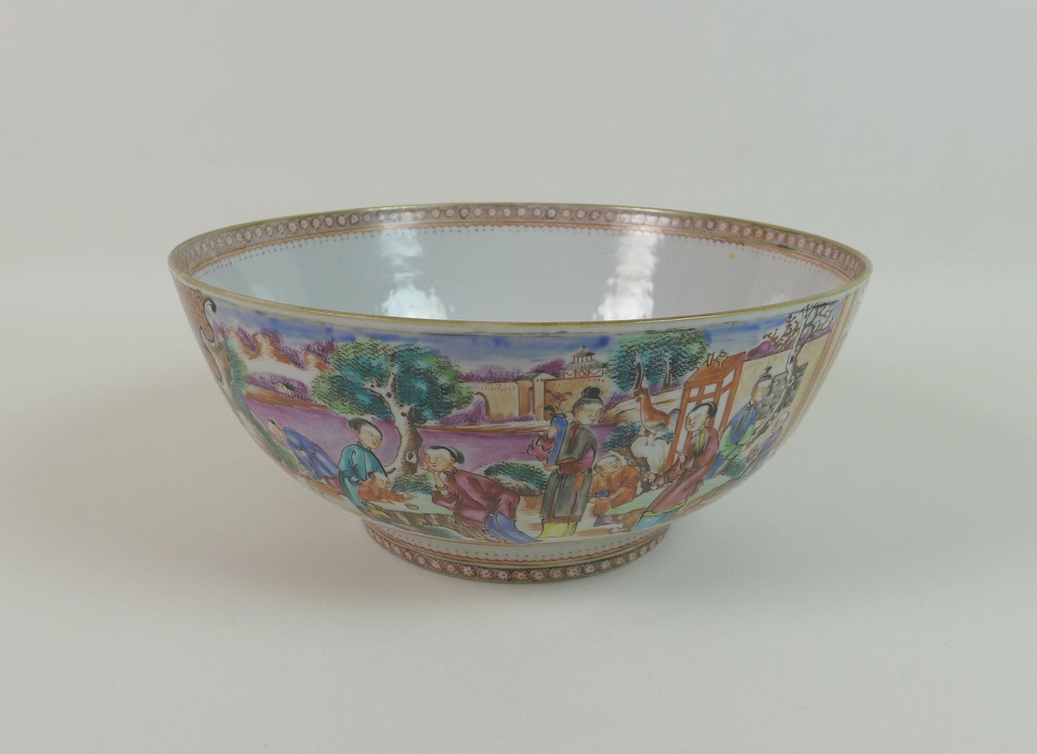 A Chinese Export porcelain famille rose punch bowl, Qing Dynasty, late 18th century, polychrome - Image 4 of 20