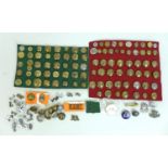 A collection of over sixty British military buttons, including East Riding Yorkshire, Royal