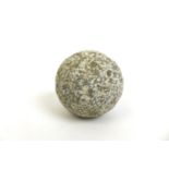 A cannon ball recovered from the Naseby battlefield area, cast iron, heavily pitted 80mm in