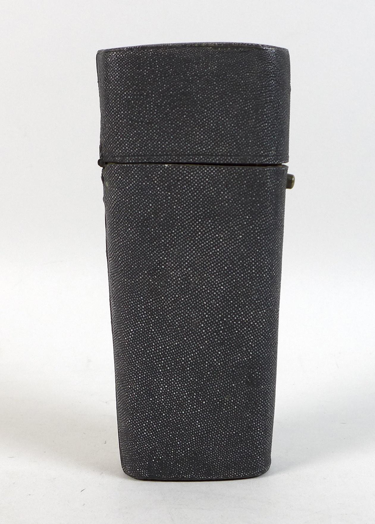 A George III shagreen drawing instrument case, the hinged lid opening to reveal a selection of - Image 7 of 10