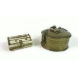A late 19th / early 20th century brass paan doon betelnut box, with engraved decoration, hinged
