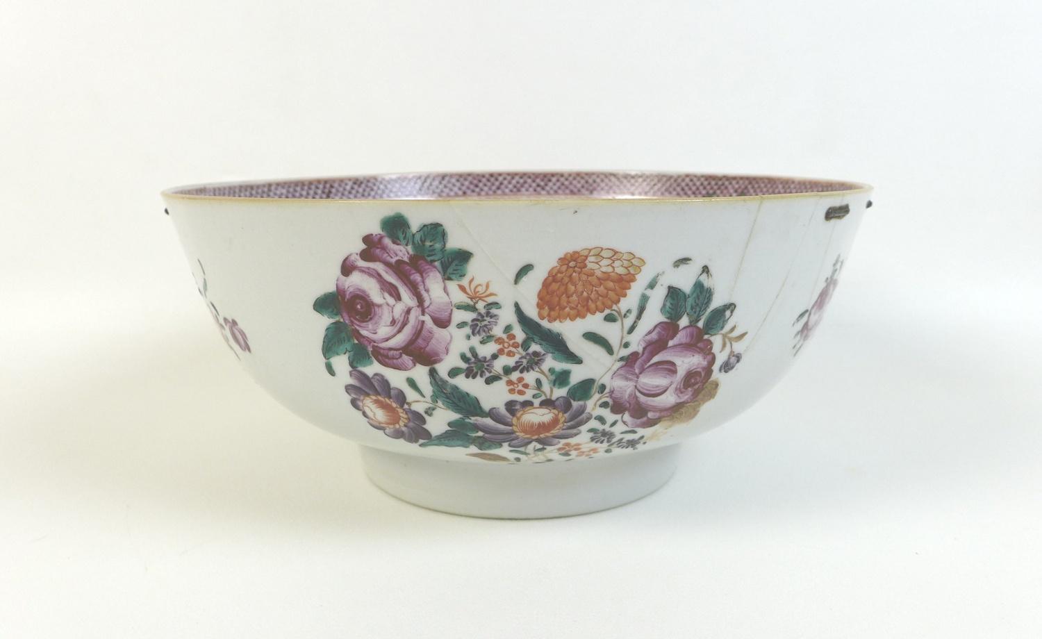 A group of Chinese and European ceramics, including a Chinese porcelain punch bowl, Qing Dynasty, - Image 2 of 14