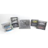 Eight 1/43 scale die cast Minichamps model cars, comprising The Kennedy Car, 1961 Lincoln