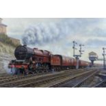 Gerald Broom G.R.A (British, 20th century): 'The Irish Mail at Chester', hauled by LMS Railway '