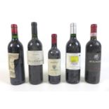 Vintage Wine: a mixed parcel of red wines including four full and one half bottle, comprising a
