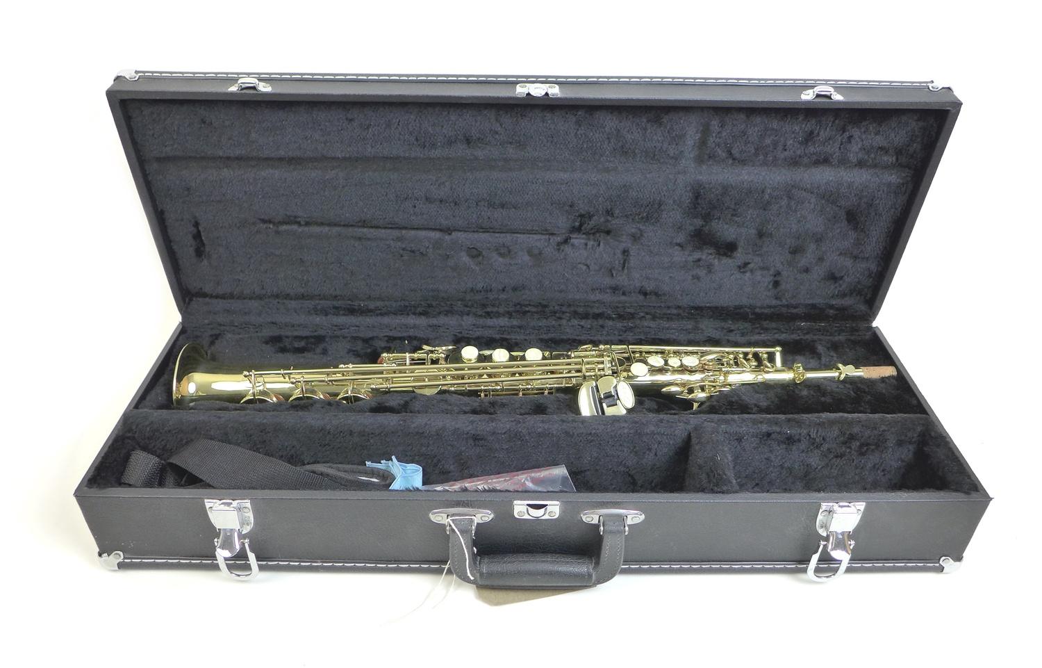 A Windsor soprano saxophone, with mouth piece and replacement reeds and a fitted hard case. - Image 9 of 9