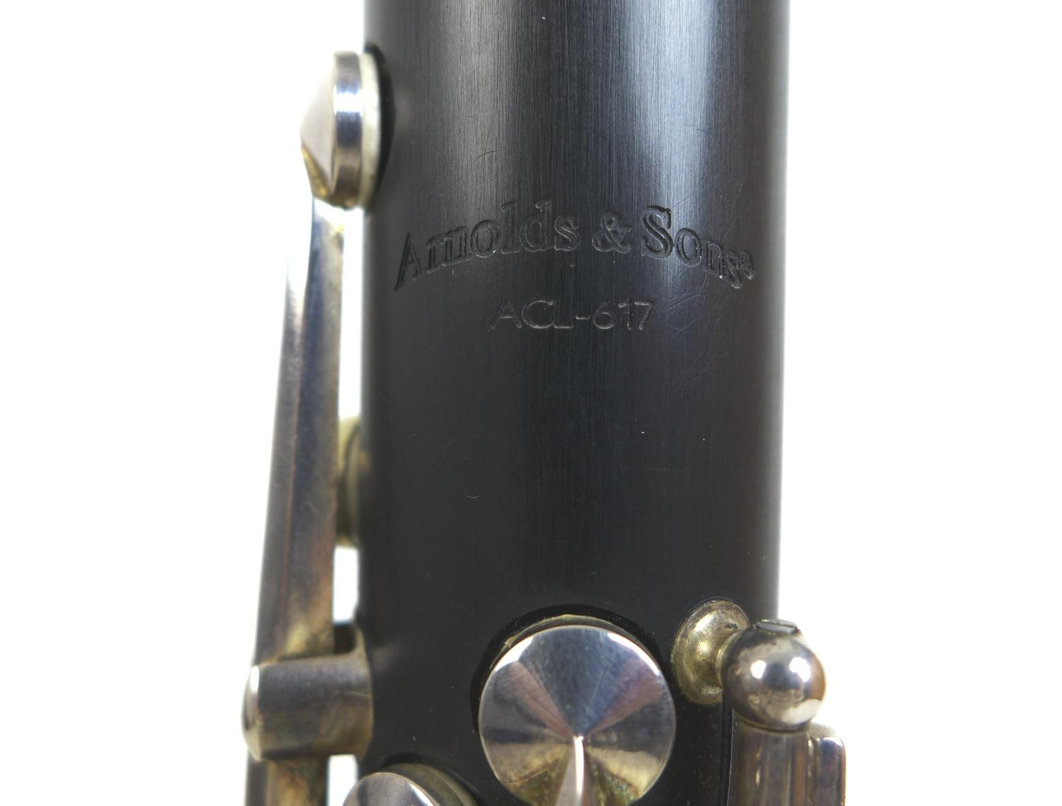 An Arnold & Sons five piece clarinet, 66.5cm long, with spare connecting section, with spare reeds - Image 3 of 7