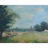 British School (20th century): a summer regatta, possibly St Neots, unsigned, oil on canvas, 39 by