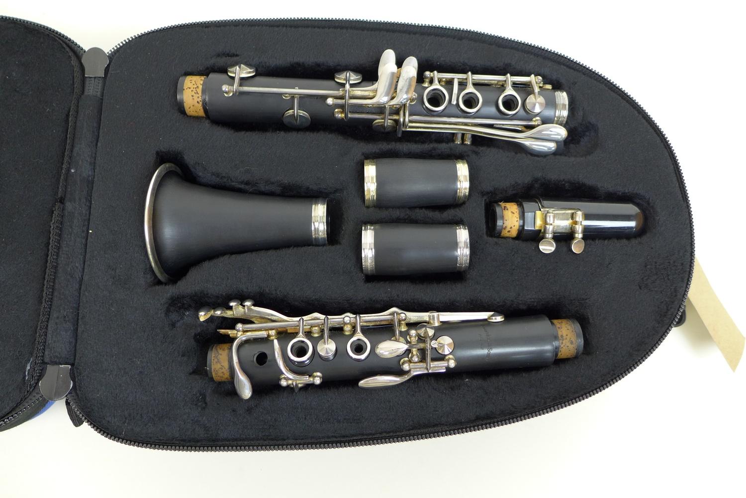 An Arnold & Sons five piece clarinet, 66.5cm long, with spare connecting section, with spare reeds - Image 2 of 7