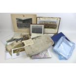 A collection of assorted British army ephemera, including a Home Guard regimental photograph of