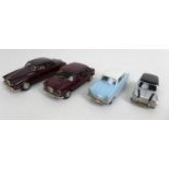 Four 1/43 scale die cast model classic cars, comprising a Gems & Cobwebs 1961-1966 Jaguar Mk. X in