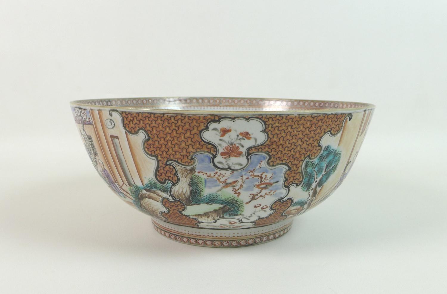 A Chinese Export porcelain famille rose punch bowl, Qing Dynasty, late 18th century, polychrome - Image 2 of 20