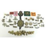 A collection of over seventy British army, RAF badges and buttons, including a Coldstream Guards