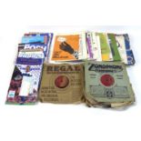 A collection of vintage football programmes, a collection of vintage theatre programmes, and a group